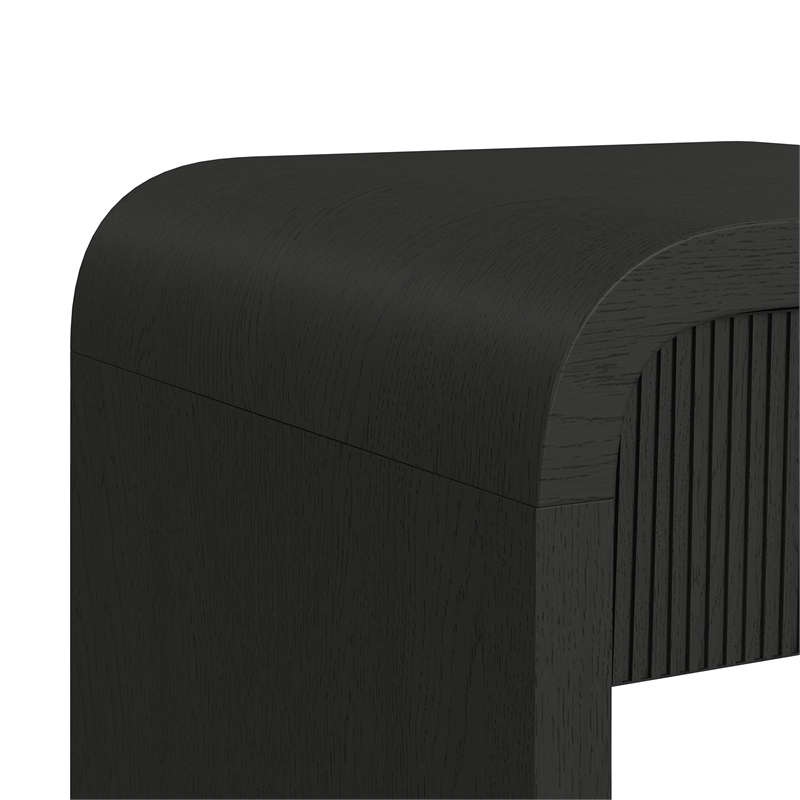 Bowery Hill End Table with USB Port in Black Wood Finish