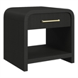 Bowery Hill End Table with USB Port in Black Wood Finish