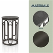 Bowery Hill Round Stone and Black Iron End Table