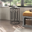 Bowery Hill Round Stone and Black Iron End Table