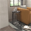 Bowery Hill Round Stone and Black Iron End Table