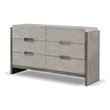 Bowery Hill 6-Drawer Solid Wood Dresser in Gray with Transitional Design