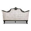 Bowery Hill Solid Wood Button Tufted Sofa in Black with Pillows