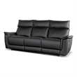 Bowery Hill 3-Piece Leather Reclining Sofa Set in Black