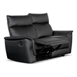 Bowery Hill 3-Piece Leather Reclining Sofa Set in Black