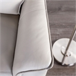 Bowery Hill Leather Padded Reclining Loveseat in Taupe