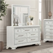 Bowery Hill White Dovetail 7-Drawer Dresser with Mirror