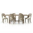 Bowery Hill 7-Piece Rubberwood Dining Table Set in White Oak