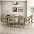 Bowery Hill 7-Piece Rubberwood Dining Table Set in White Oak