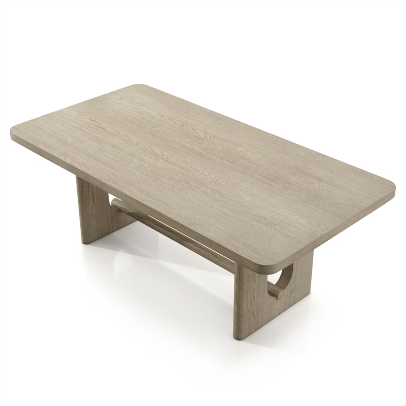 Bowery Hill 7-Piece Rubberwood Dining Table Set in White Oak