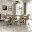 Bowery Hill 7-Piece Rubberwood Dining Table Set in White Oak