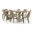 Bowery Hill 7-Piece Rubberwood Dining Table Set in White Oak
