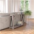Bowery Hill Modern Farmhouse 2-Tier Console Table in Gray Wash Finish