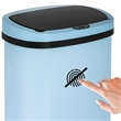 Bowery Hill 13 Gallon Blue Stainless Steel Motion Sensor Trash Can