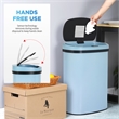 Bowery Hill 13 Gallon Blue Stainless Steel Motion Sensor Trash Can