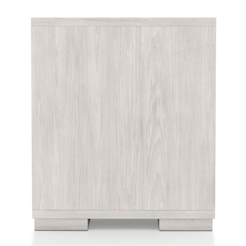 Bowery Hill Two-Tone Wood 2-Drawer Nightstand in Washed White