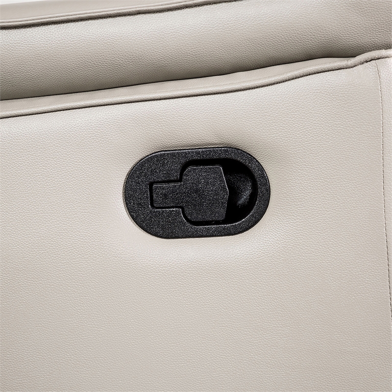 Bowery Hill Leather Padded Recliner with Metal Frame in Taupe