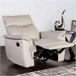 Bowery Hill Leather Padded Recliner with Metal Frame in Taupe