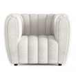 Bowery Hill Channel Tufted Boucle Accent Chair in Off White