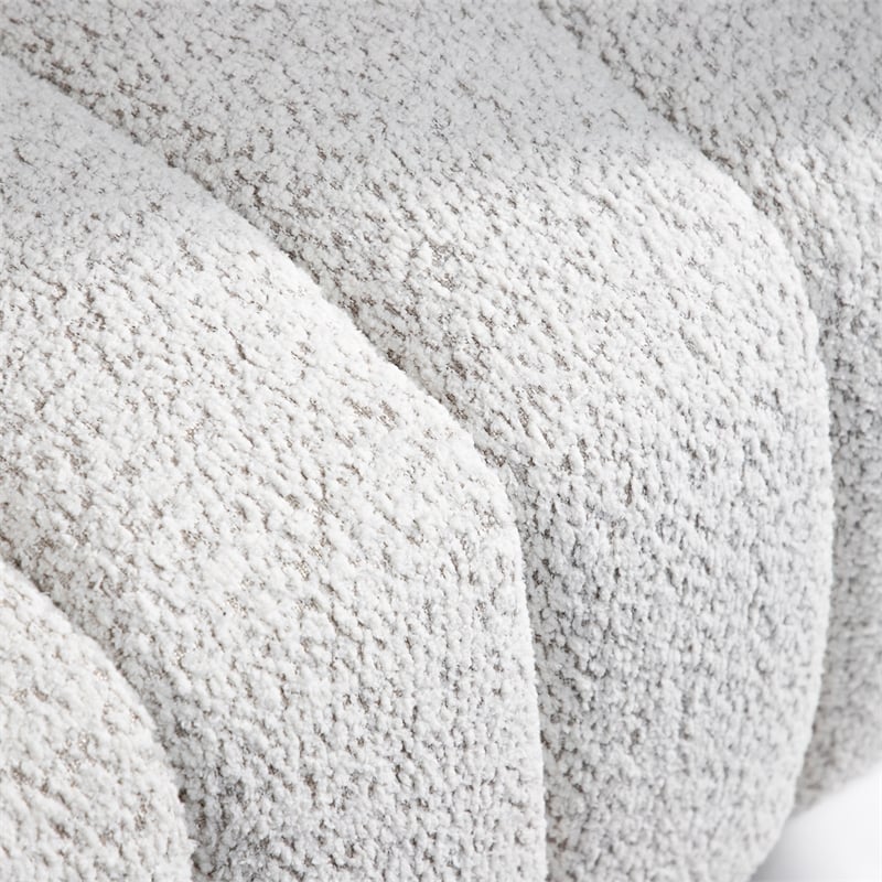 Bowery Hill Channel Tufted Boucle Accent Chair in Off White
