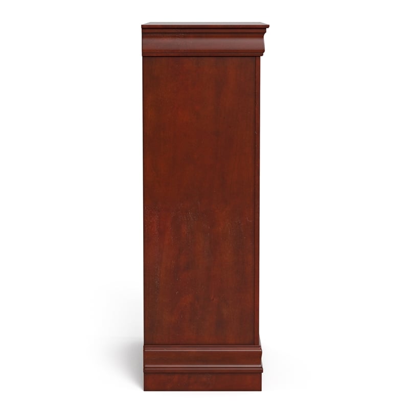 Bowery Hill 5-Drawer Chest with Nickel Handles in Cherry Finish
