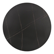 Bowery Hill Faux Marble Iron Pedestal Round Dining Table in Black