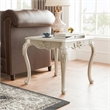 Bowery Hill Wood End Table with Cabriole Legs in Gold Finish
