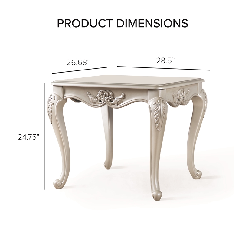 Bowery Hill Wood End Table with Cabriole Legs in Gold Finish