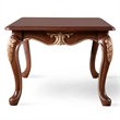 Bowery Hill Wood Coffee Table with Cabriole Legs in Cherry Finish
