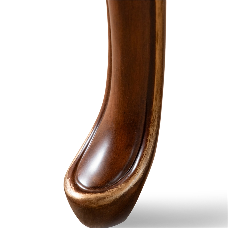 Bowery Hill Wood Coffee Table with Cabriole Legs in Cherry Finish