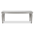 Bowery Hill 7-Piece Dining Table Set with Upholstered Chairs in Silver Finish