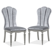 Bowery Hill 7-Piece Dining Table Set with Upholstered Chairs in Silver Finish
