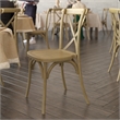 Bowery Hill Resin Cross Back Chair in Chestnut for Indoor/Outdoor Use