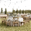 Bowery Hill Resin Cross Back Chair in Chestnut for Indoor/Outdoor Use
