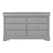 Bowery Hill Solid Wood 6-Drawer Dresser in Gray Finish