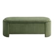 Bowery Hill Corduroy Fabric Storage Bench in Green with Lift-Top Functionality