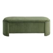 Bowery Hill Corduroy Fabric Storage Bench in Green with Lift-Top Functionality