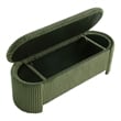 Bowery Hill Corduroy Fabric Storage Bench in Green with Lift-Top Functionality