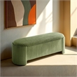 Bowery Hill Corduroy Fabric Storage Bench in Green with Lift-Top Functionality