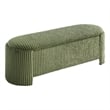 Bowery Hill Corduroy Fabric Storage Bench in Green with Lift-Top Functionality