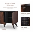 Bowery Hill Solid Wood Sculpted Server with Doors in Walnut Finish