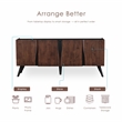 Bowery Hill Solid Wood Sculpted Server with Doors in Walnut Finish