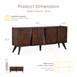 Bowery Hill Solid Wood Sculpted Server with Doors in Walnut Finish