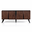 Bowery Hill Solid Wood Sculpted Server with Doors in Walnut Finish