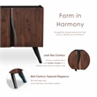 Bowery Hill Solid Wood Sculpted Server with Doors in Walnut Finish