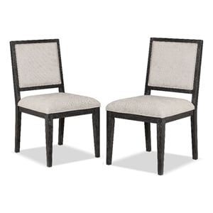 Bowery Hill Solid Wood Side Chairs in Weathered Black (Set of 2)