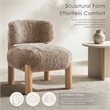 Bowery Hill Fur-Like Fabric Accent Chair in Light Brown