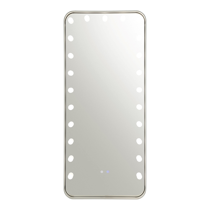 Bowery Hill Metal Bluetooth LED Standing Mirror in White
