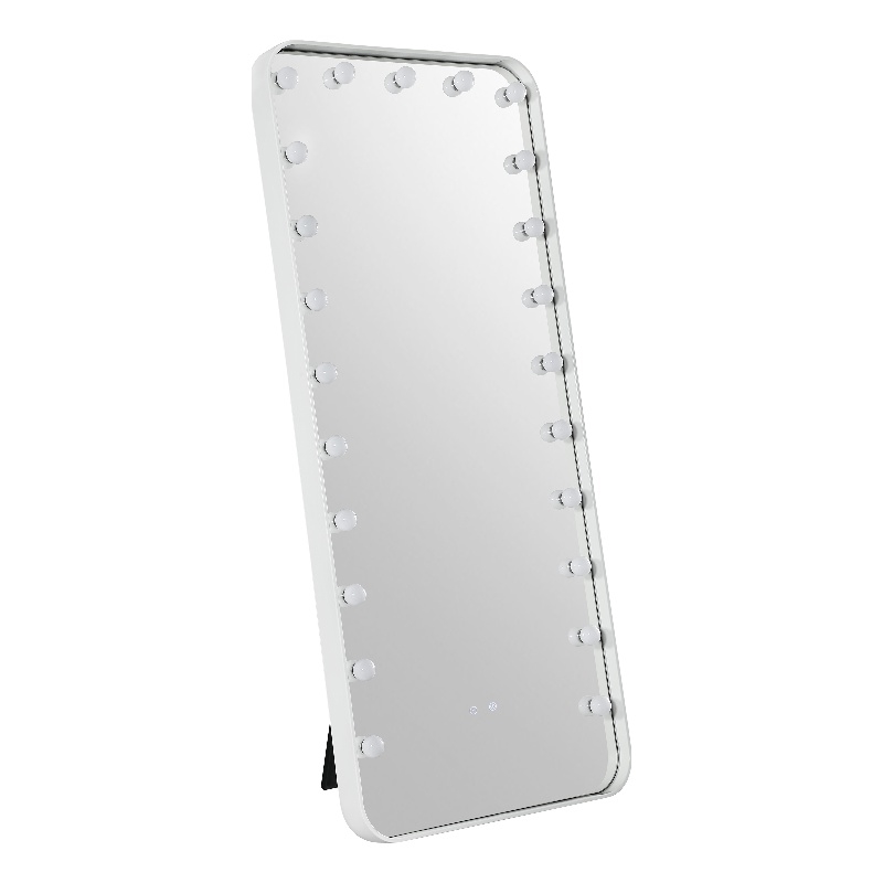 Bowery Hill Metal Bluetooth LED Standing Mirror in White