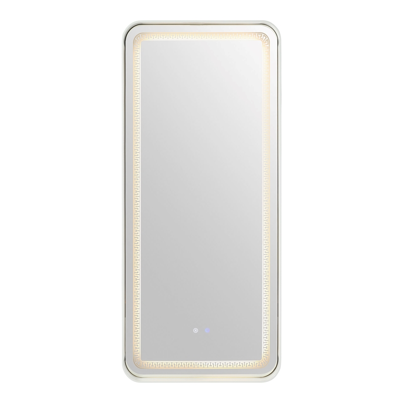 Bowery Hill Metal Bluetooth LED Lights Standing Mirror in White